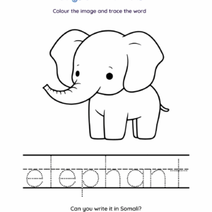 Free Downloadable Colouring Page – Letter E!